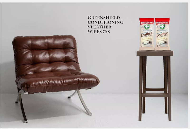2 X 70 GREEN SHIELD LEATHER SURFACE CONDITIONING WIPES LARGE SOFA CAR BAG CHAIR - Image 3